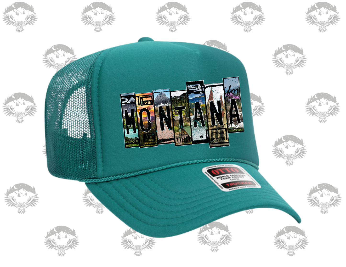 Montana Grunge Scenic Lettering Trucker Cap