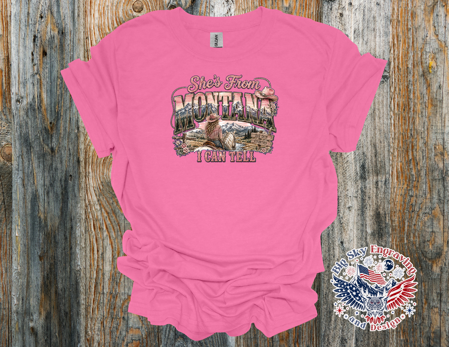 She's From Montana, I Can Tell Cowgirl Tee– Gildan Softstyle T-Shirt