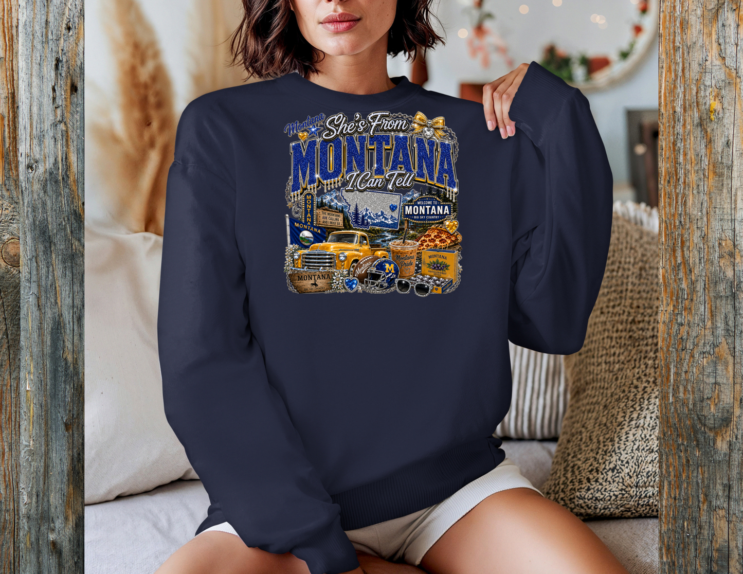 She's From Montana, I Can Tell Graphic Crewneck