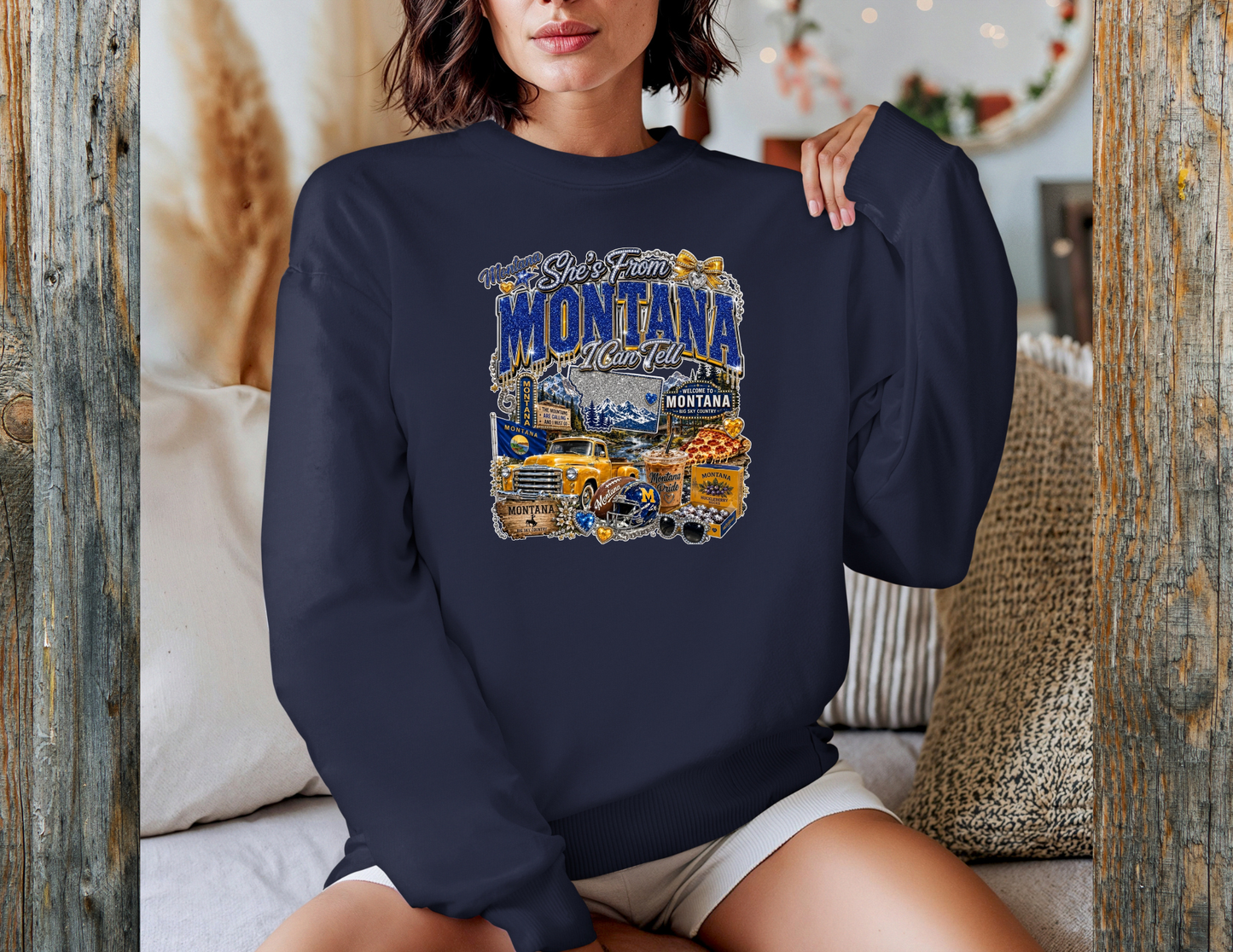 She's From Montana, I Can Tell Graphic Crewneck