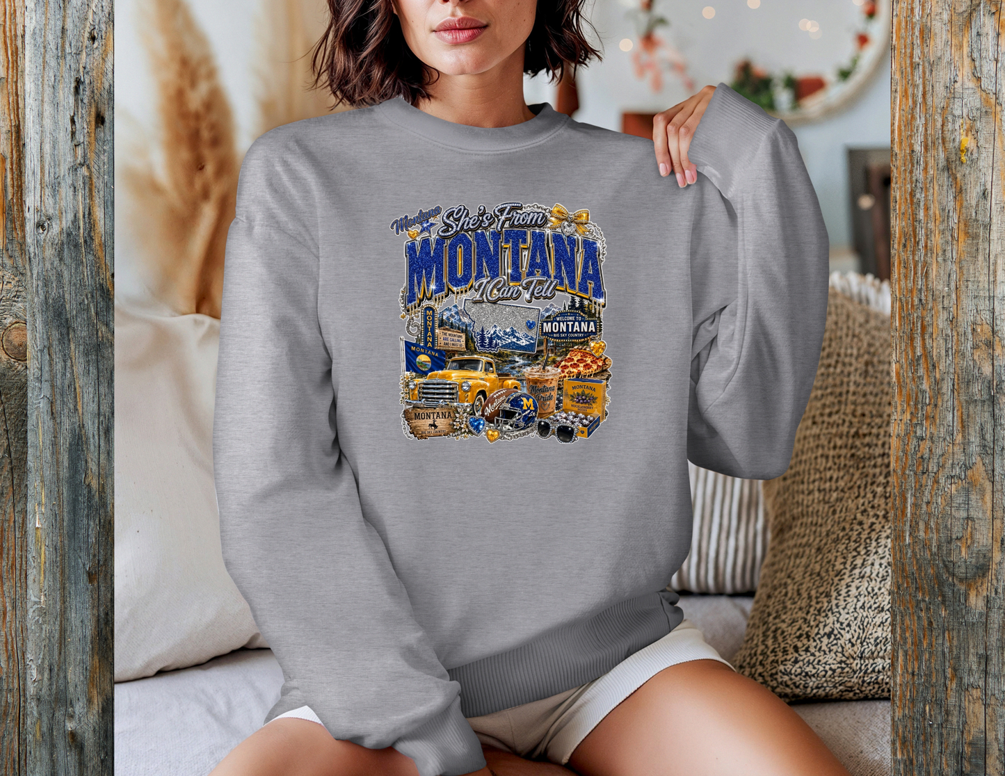 She's From Montana, I Can Tell Graphic Crewneck