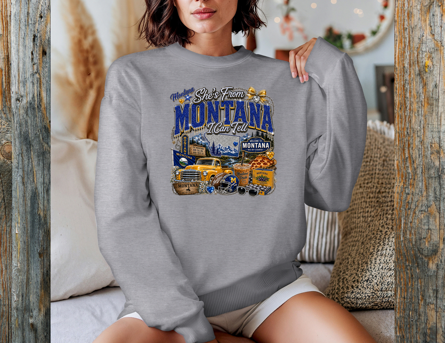 She's From Montana, I Can Tell Graphic Crewneck