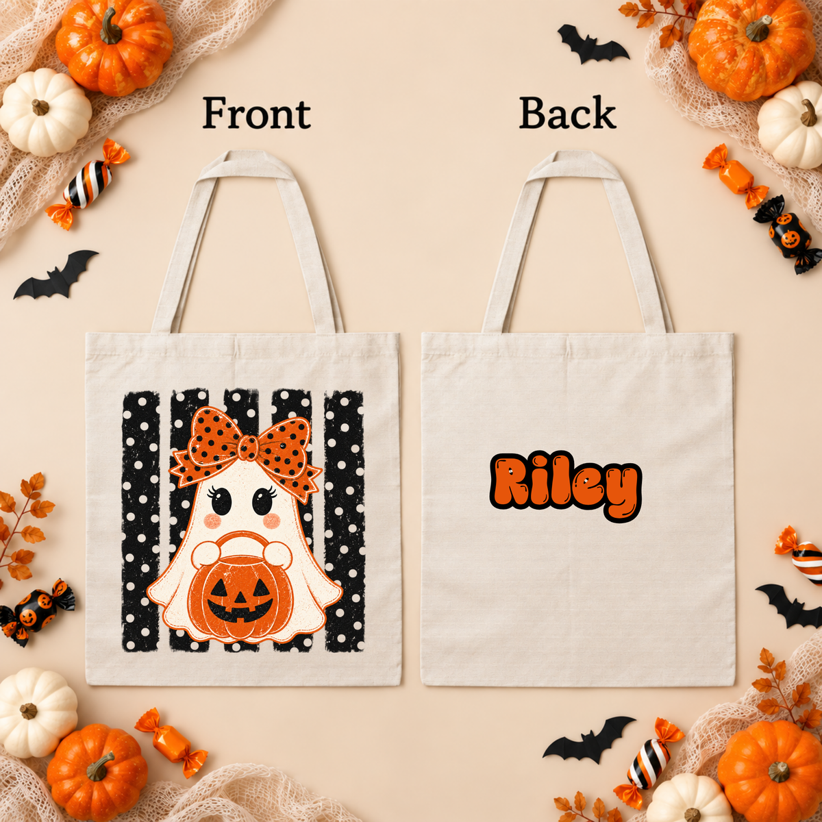 Personalized Trick-or-Treat Tote Bag