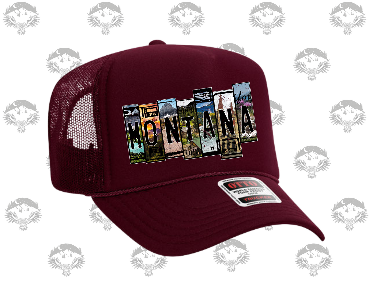 Montana Grunge Scenic Lettering Trucker Cap