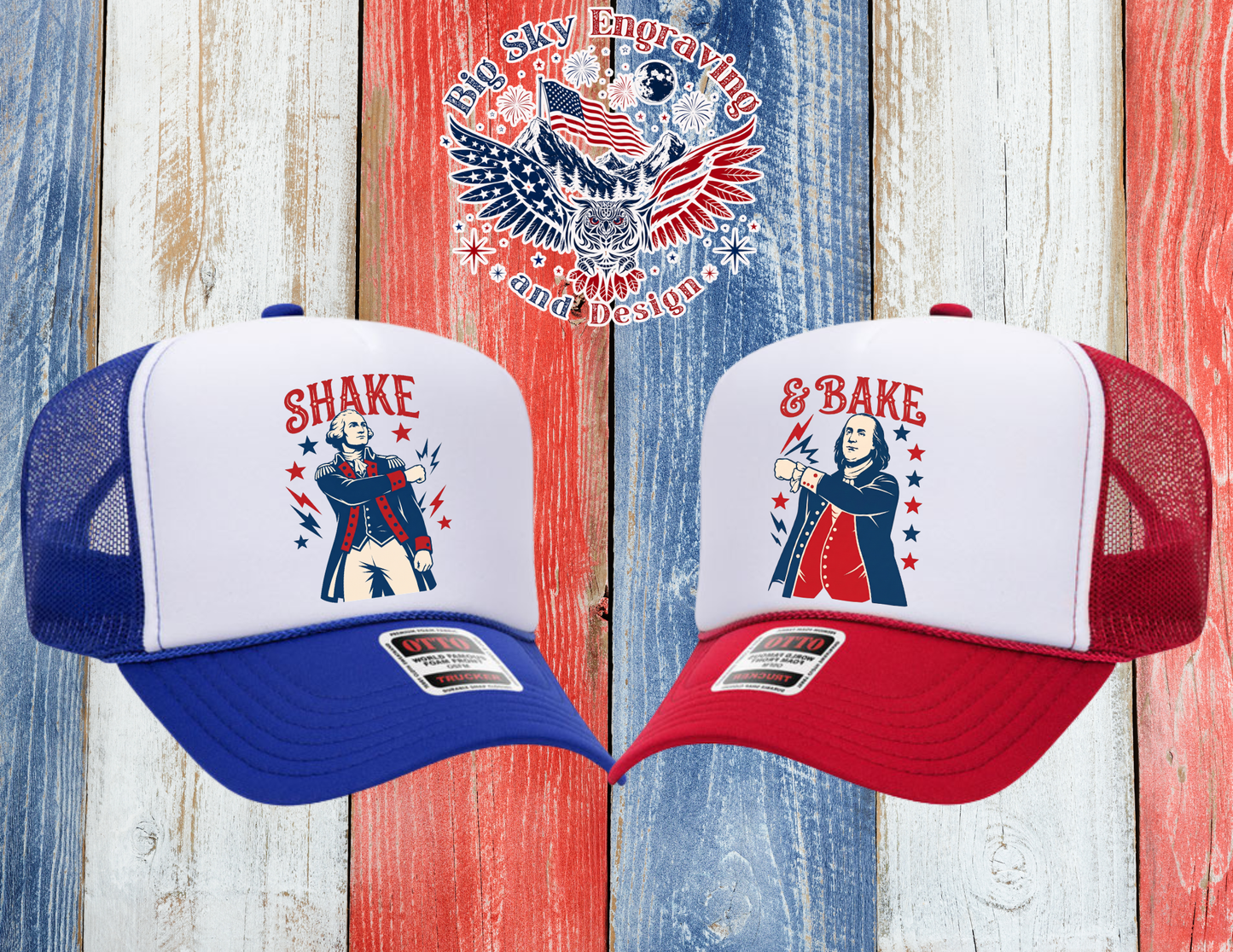 Shake & Bake Hat Set – Red & Blue OTTO Trucker Hats