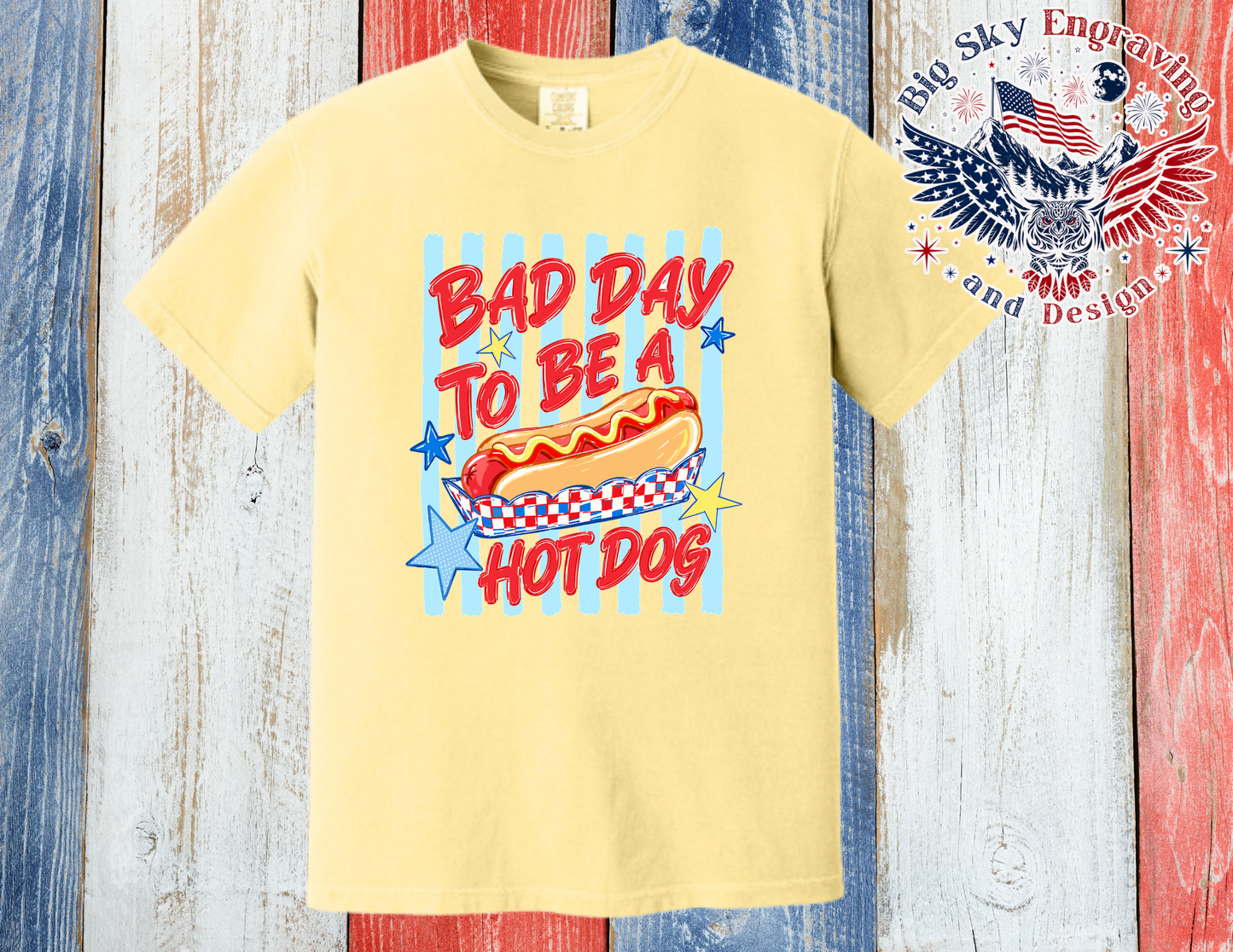 Bad Day to Be a Hot Dog – Comfort Colors® Tee in Butter