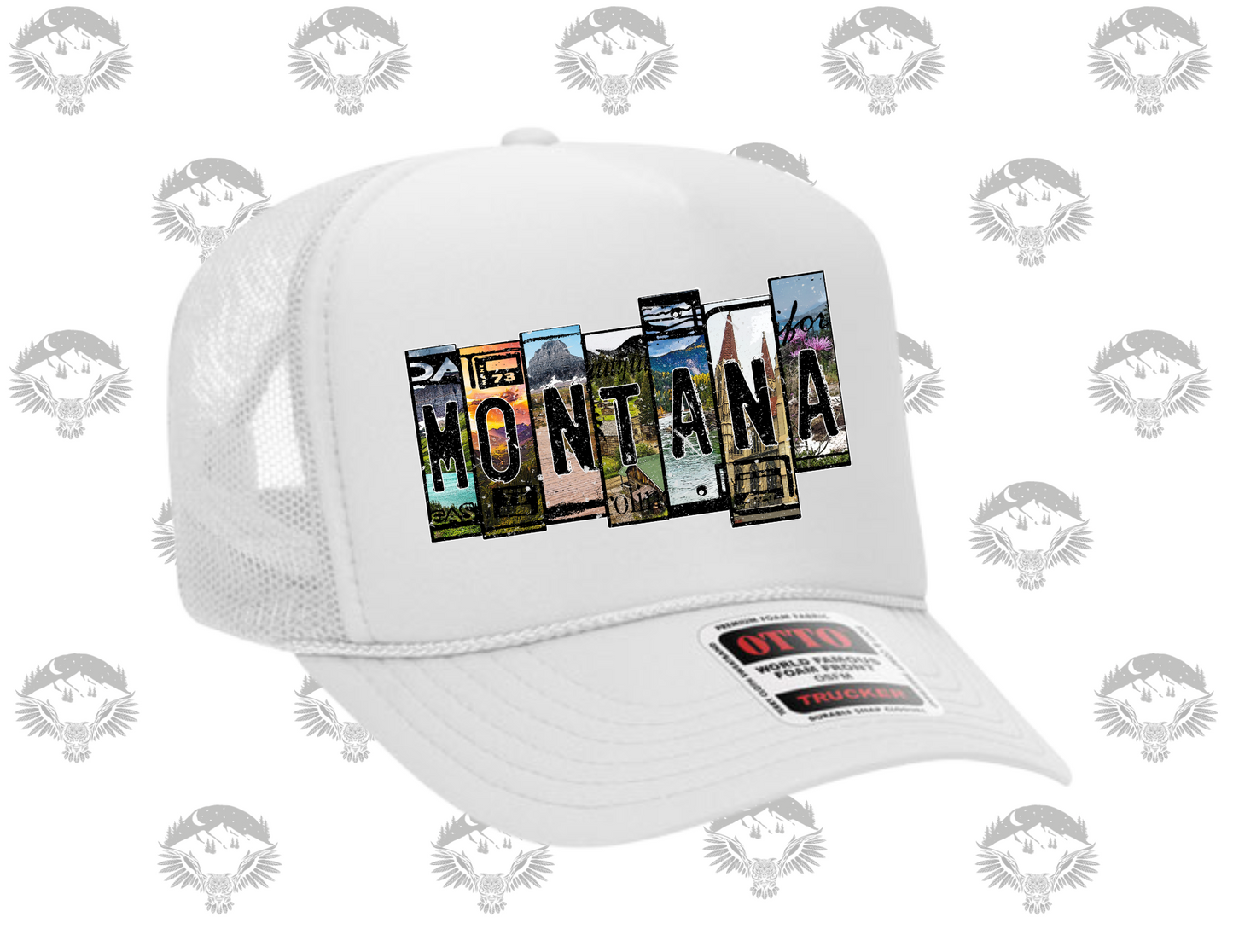 Montana Grunge Scenic Lettering Trucker Cap