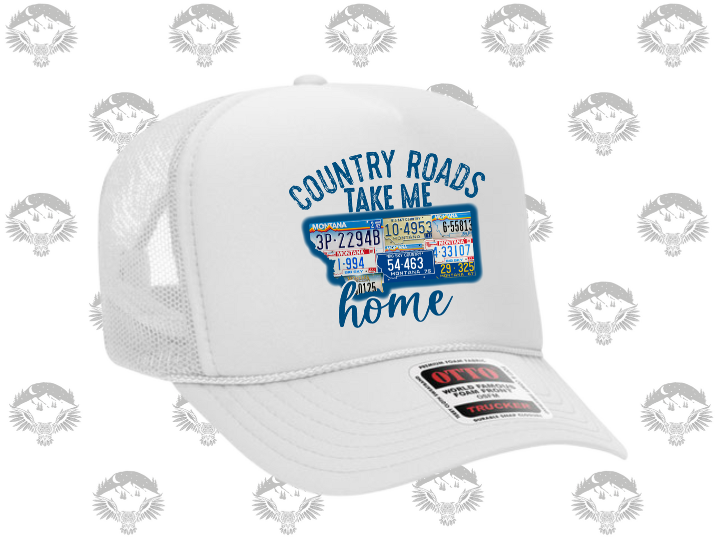 Country Roads Montana License Plate Trucker Hat