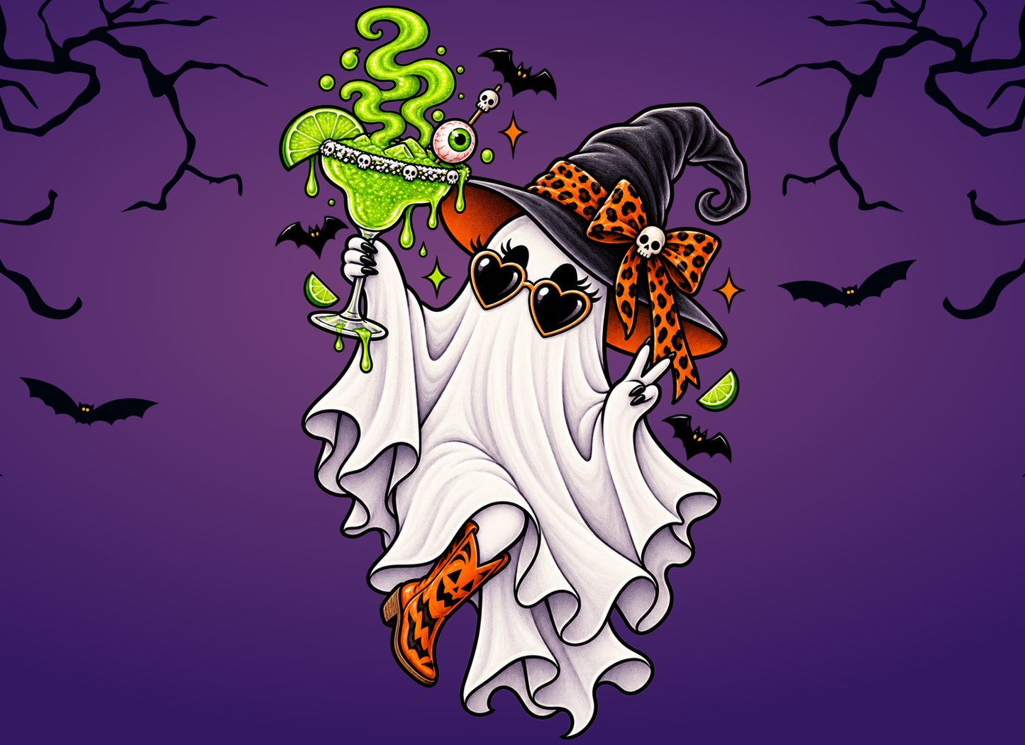 Spooky Margarita Ghost Halloween Tee
