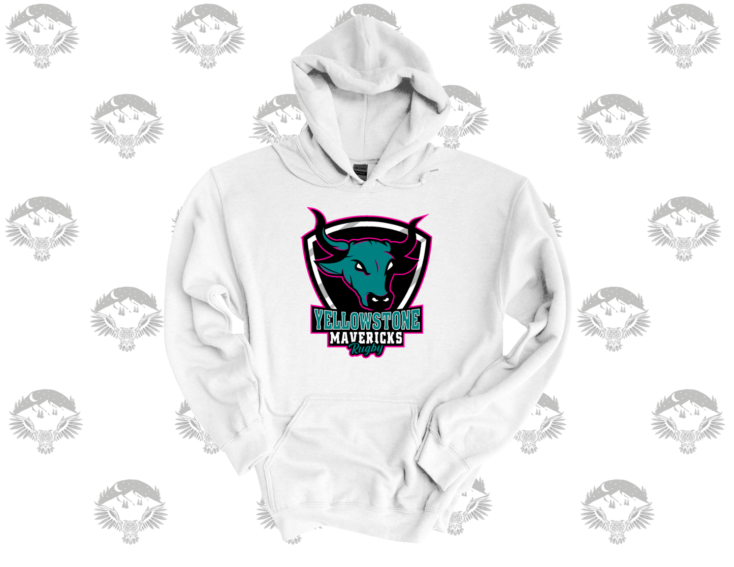 Yellowstone Mavericks Rugby Gildan Hooded Sweatshirt with Customization