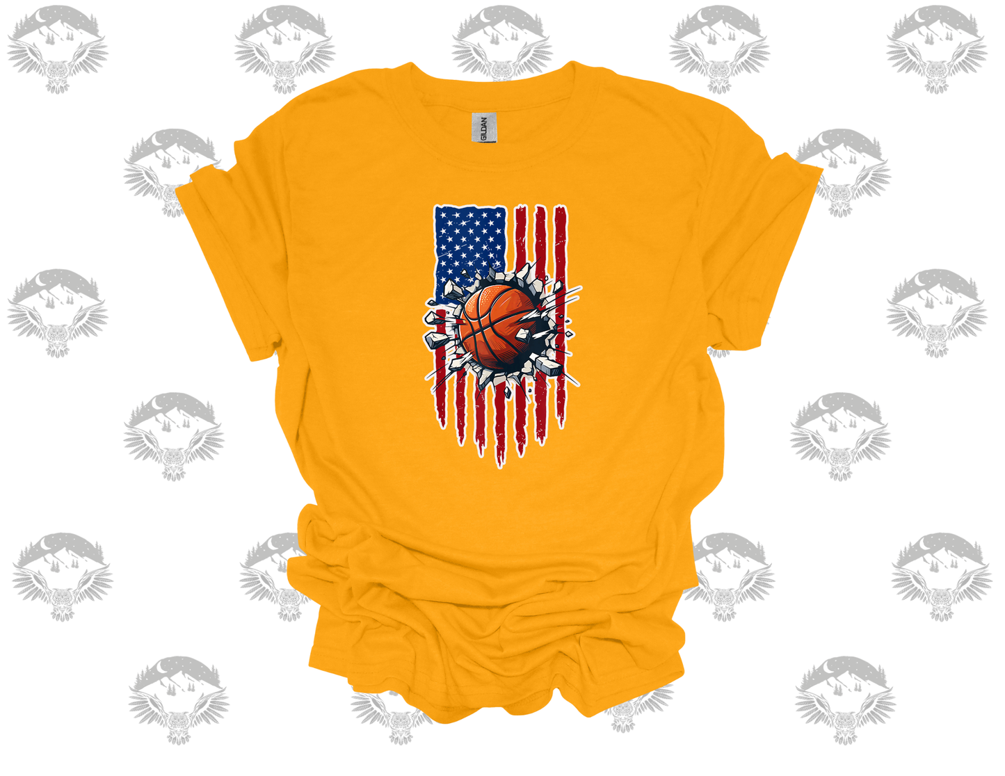 American Flag Basketball Tee