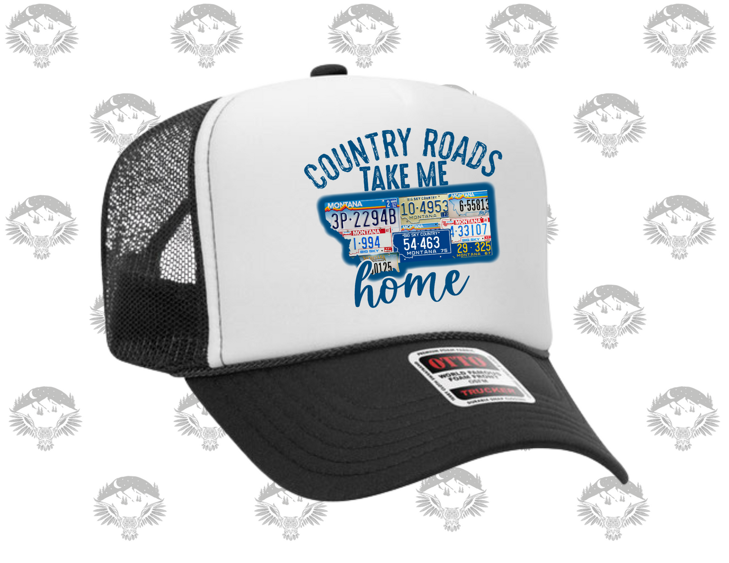 Country Roads Montana License Plate Trucker Hat