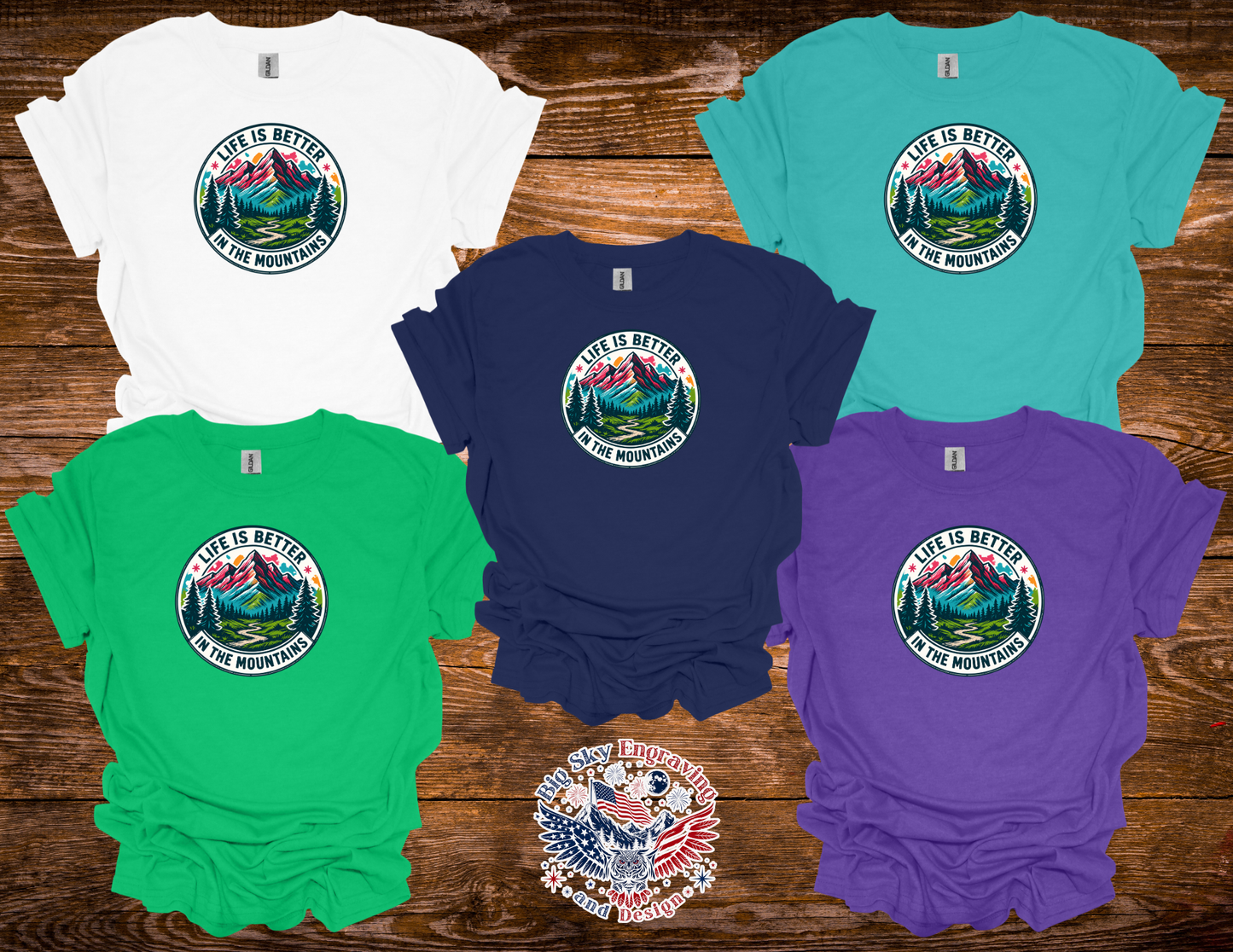 Life Is Better in the Mountains Graphic Tee | Gildan Softstyle T-Shirt