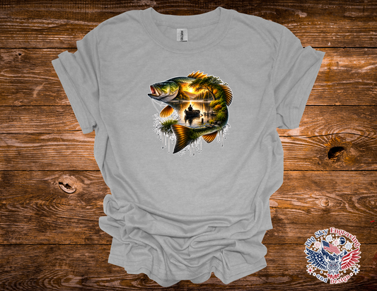 Bass Fishing Graphic Tee | Gildan Softstyle T-Shirt