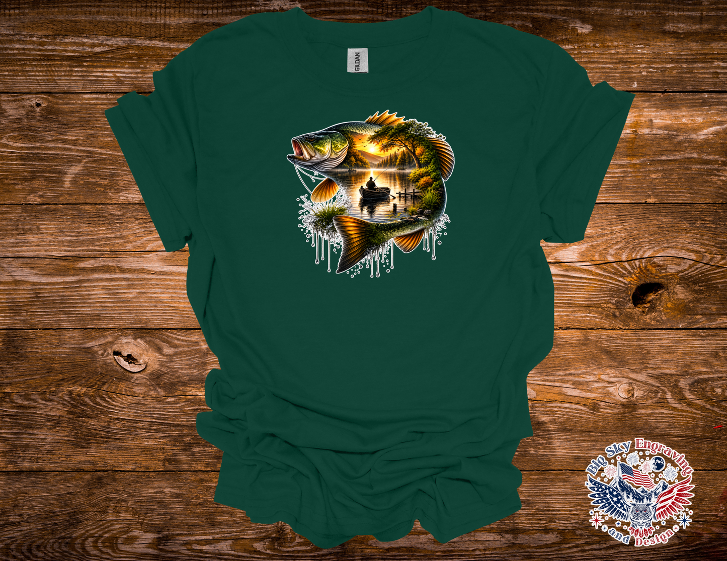 Bass Fishing Graphic Tee | Gildan Softstyle T-Shirt