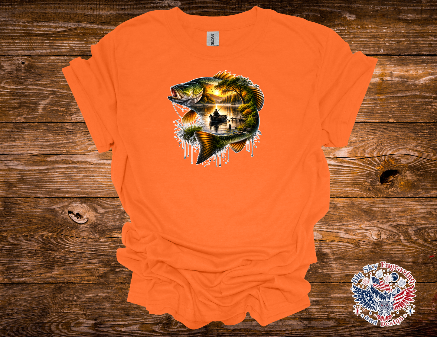 Bass Fishing Graphic Tee | Gildan Softstyle T-Shirt