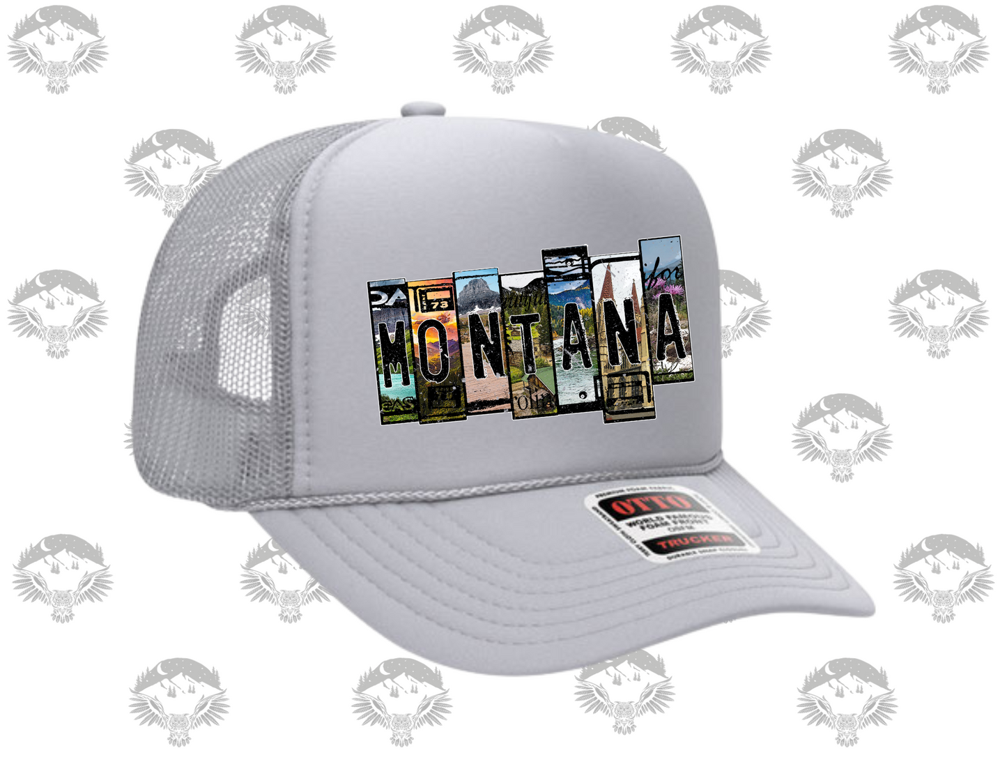 Montana Grunge Scenic Lettering Trucker Cap