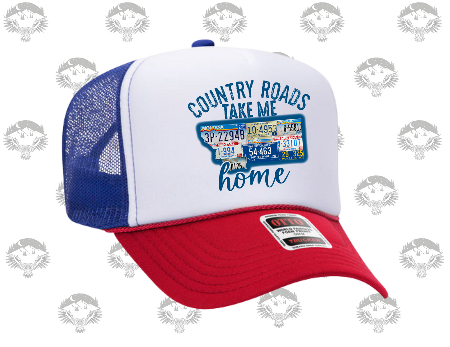 Country Roads Montana License Plate Trucker Hat