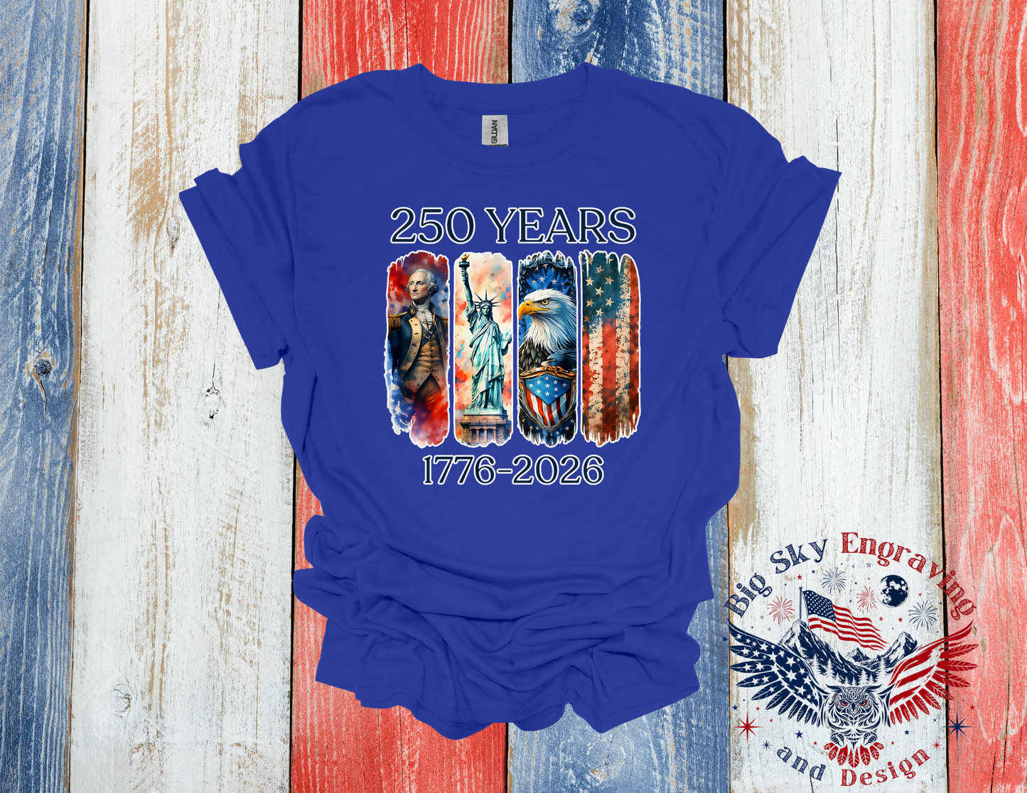 250 Years Anniversary Patriotic Brushstroke – Gildan Softstyle T-Shirt