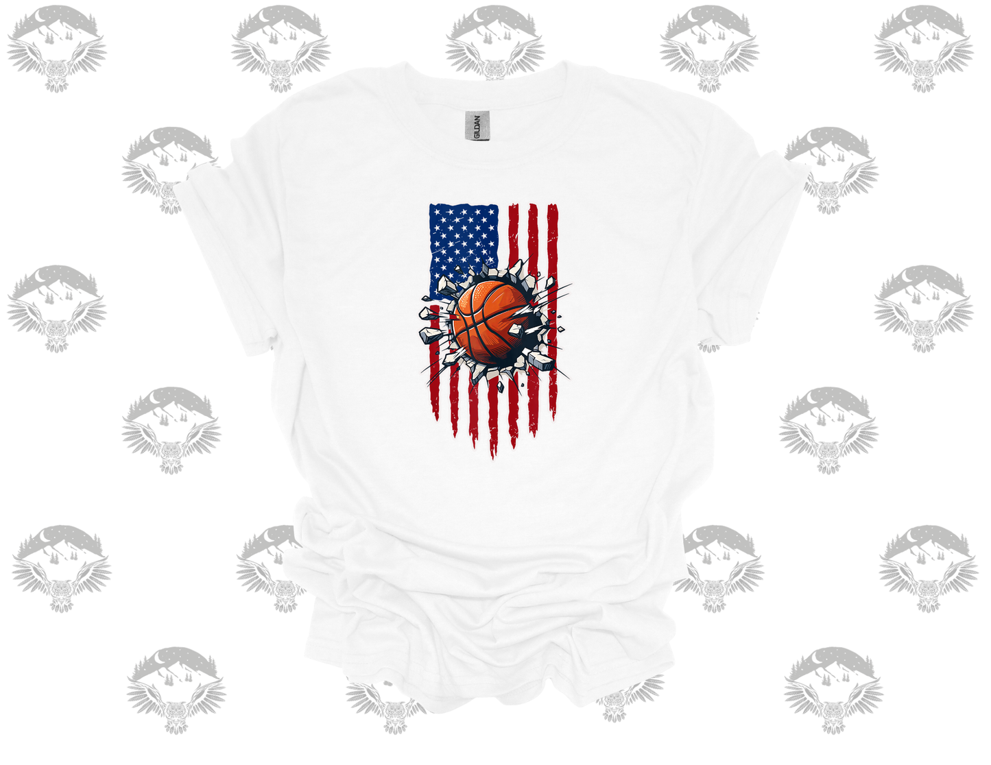 American Flag Basketball Tee