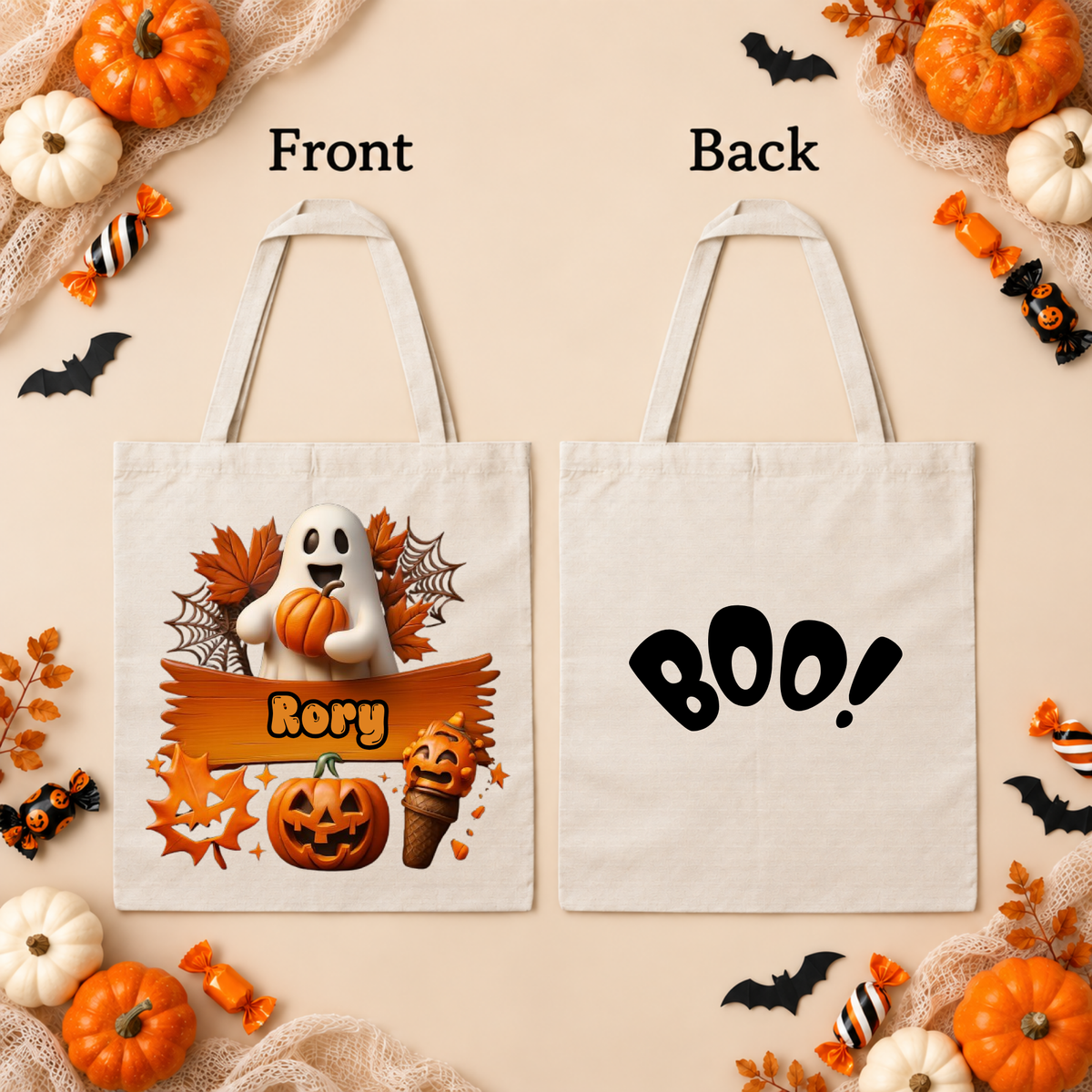 Personalized Trick-or-Treat Tote Bag