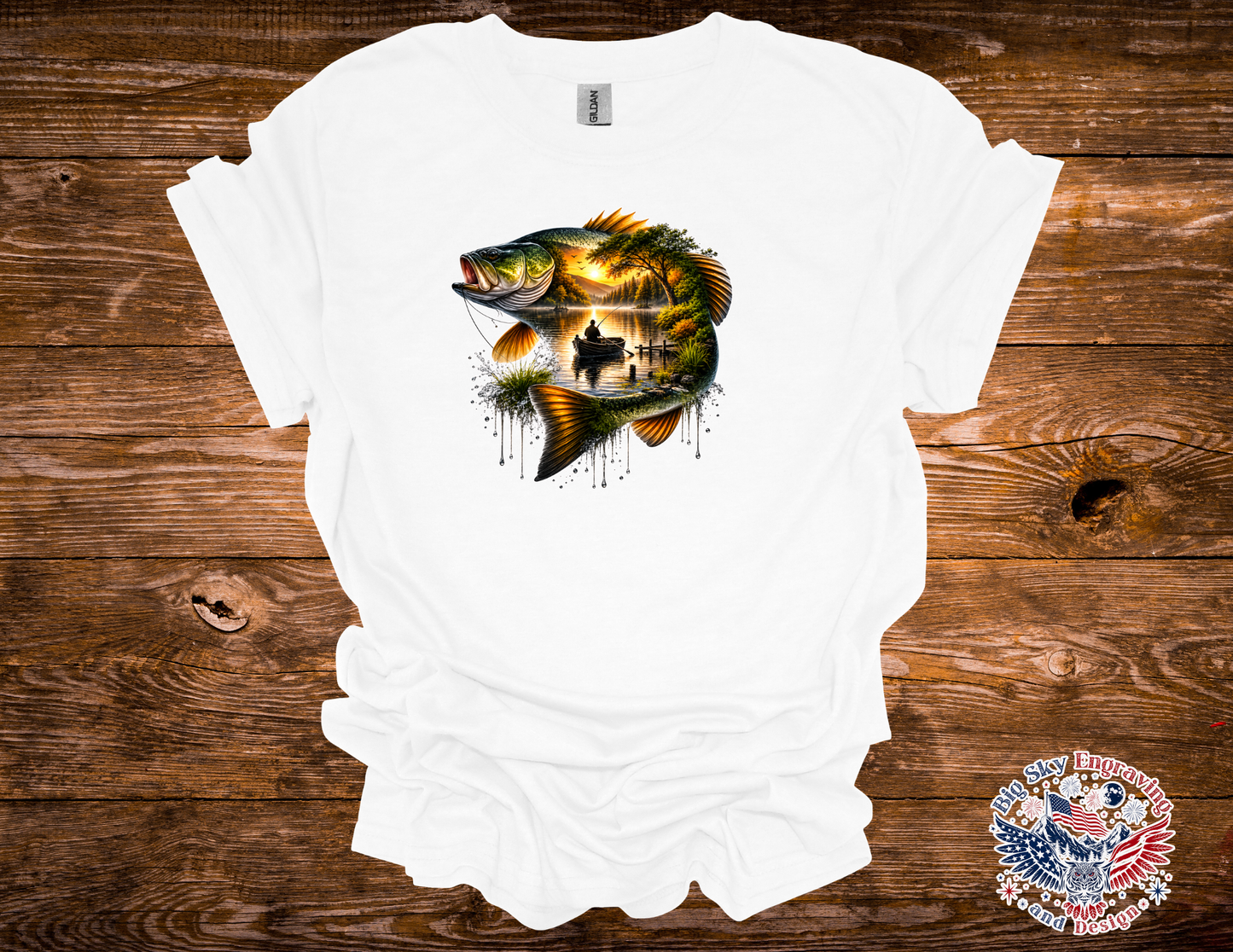 Bass Fishing Graphic Tee | Gildan Softstyle T-Shirt
