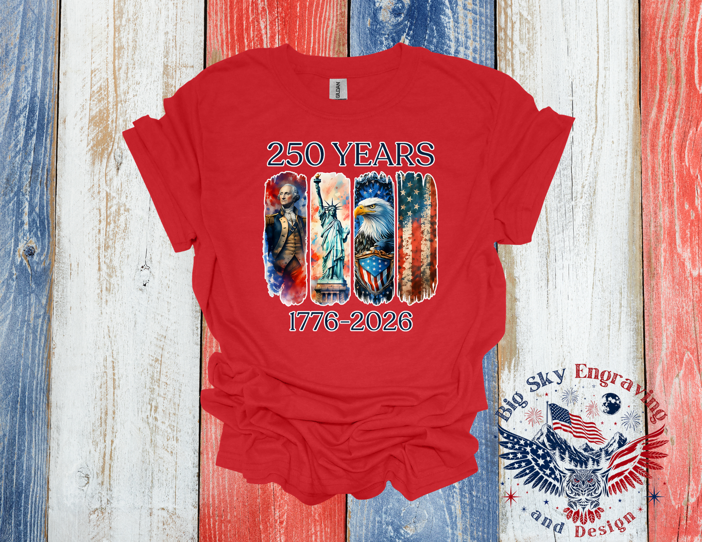 250 Years Anniversary Patriotic Brushstroke – Gildan Softstyle T-Shirt