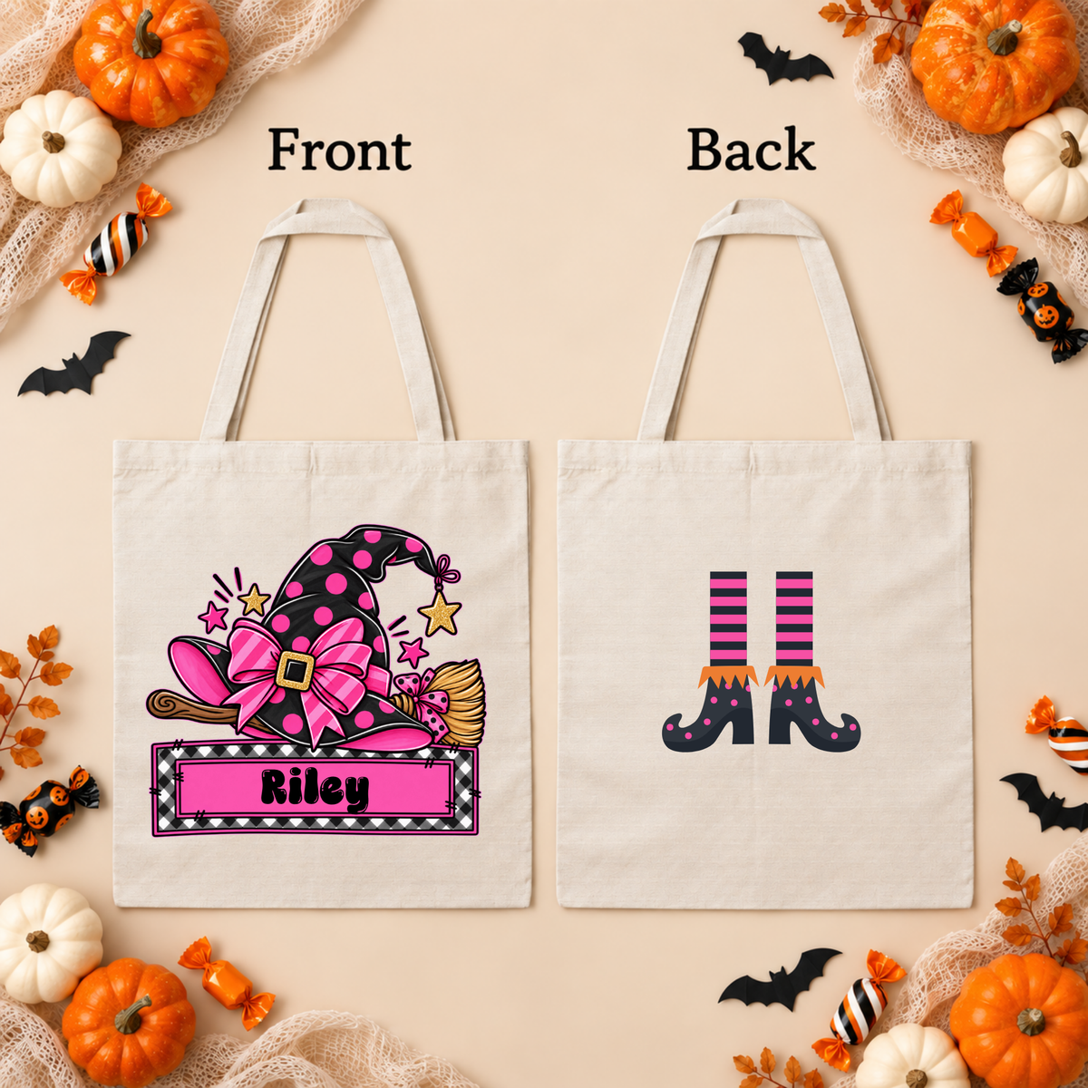 Personalized Trick-or-Treat Tote Bag