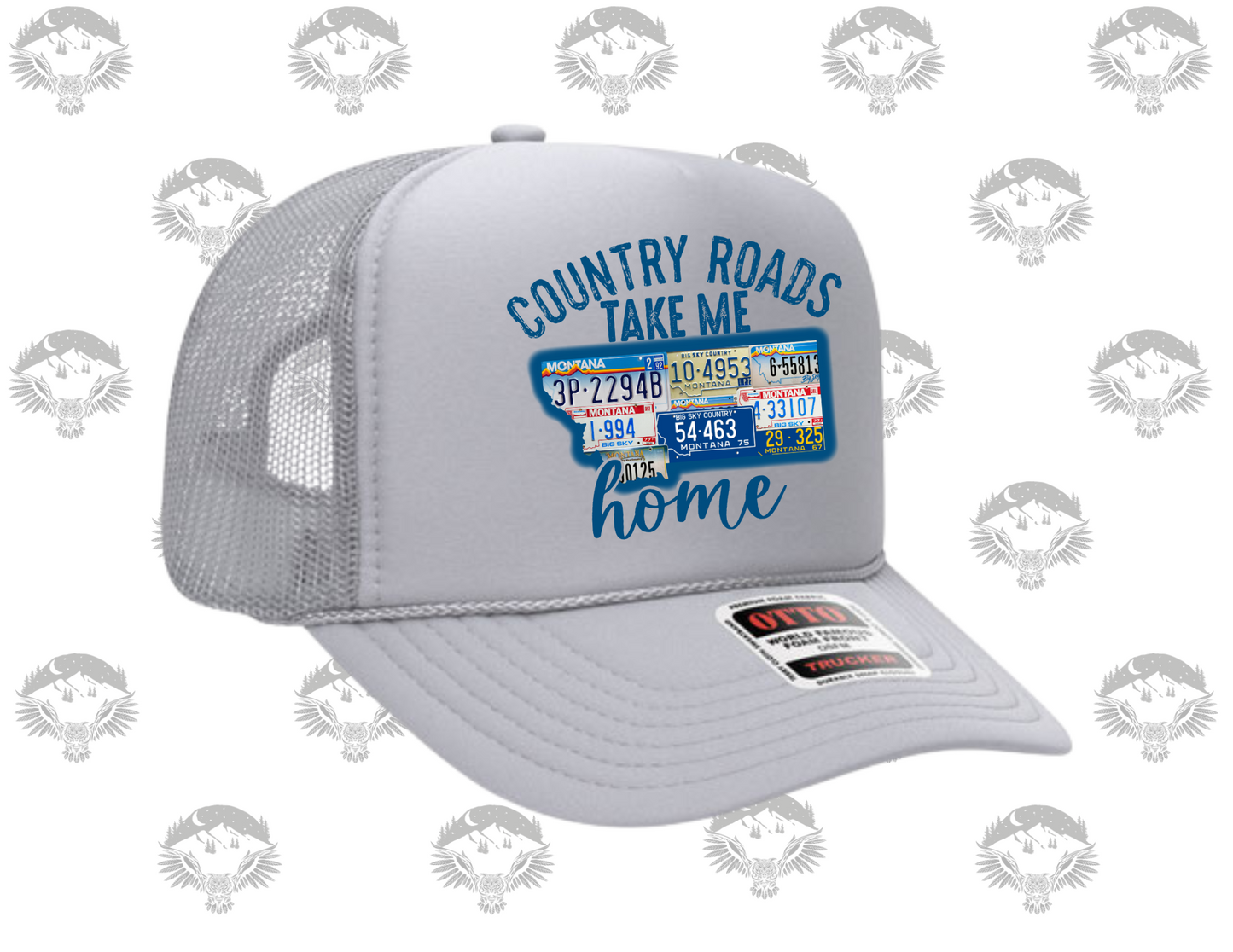 Country Roads Montana License Plate Trucker Hat