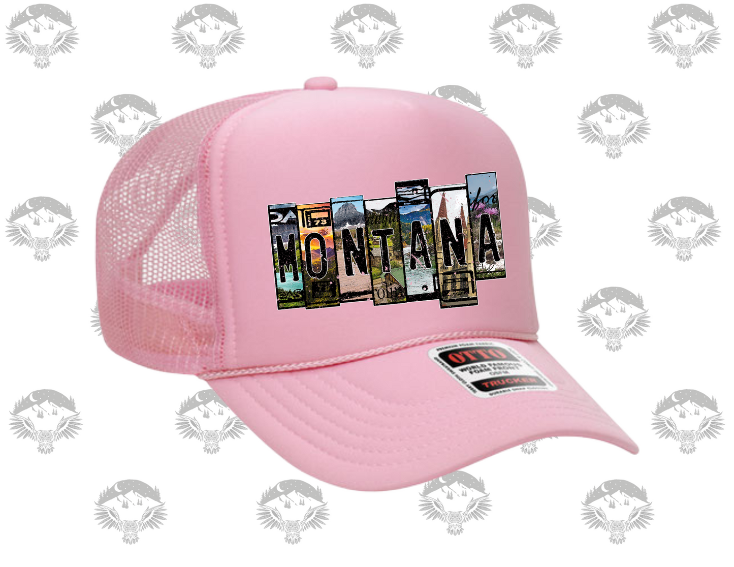 Montana Grunge Scenic Lettering Trucker Cap