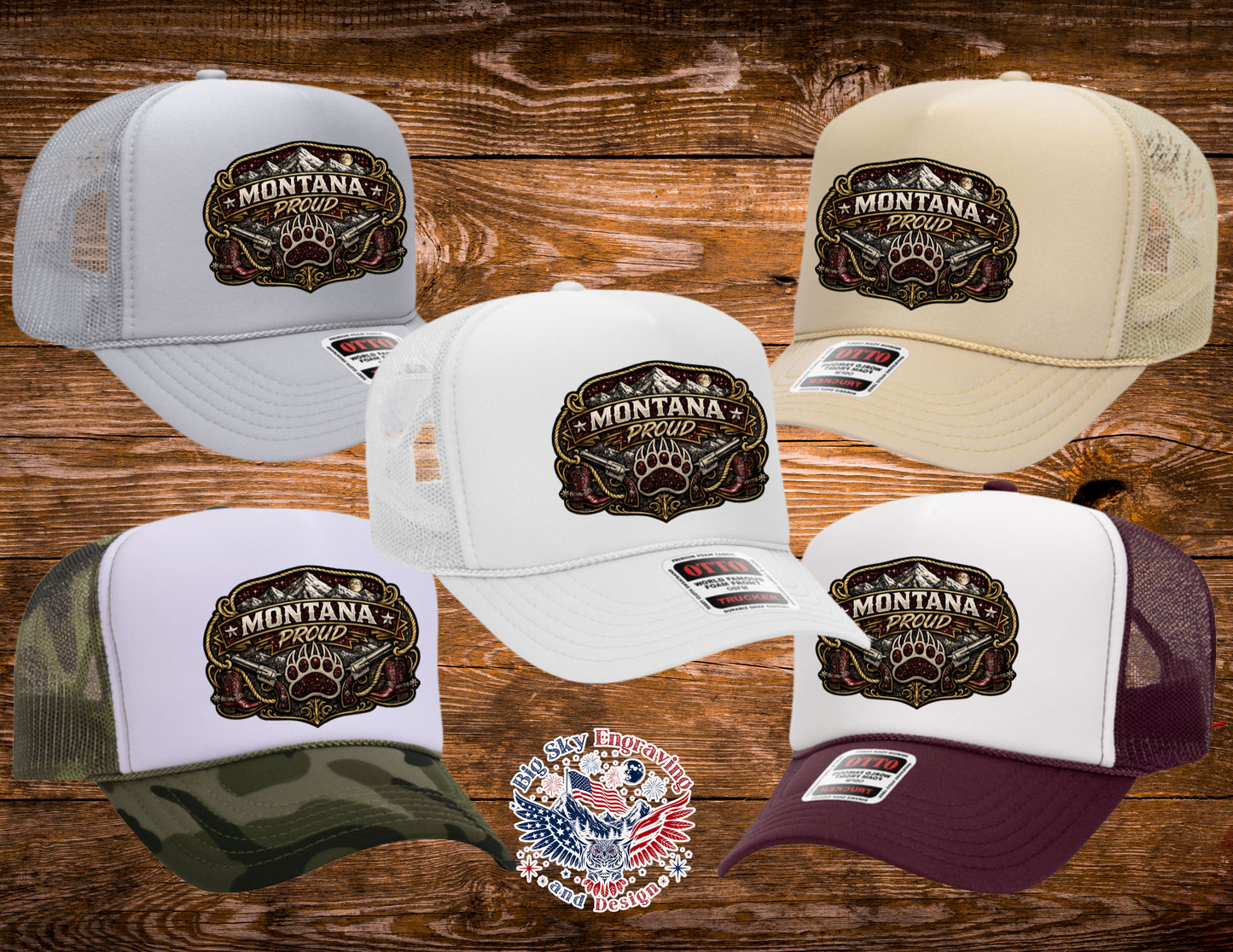 Montana Proud Maroon/Silver OTTO Foam Trucker Hat – Western Edition