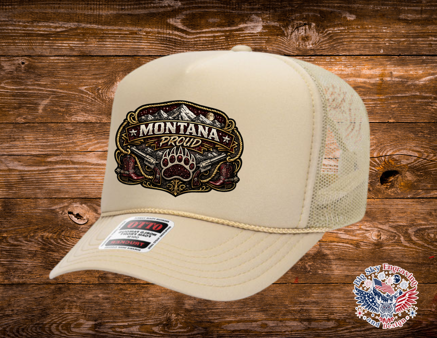 Montana Proud Maroon/Silver OTTO Foam Trucker Hat – Western Edition