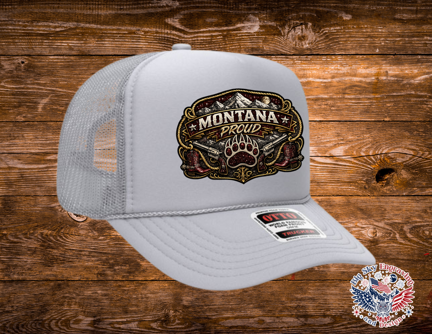 Montana Proud Maroon/Silver OTTO Foam Trucker Hat – Western Edition