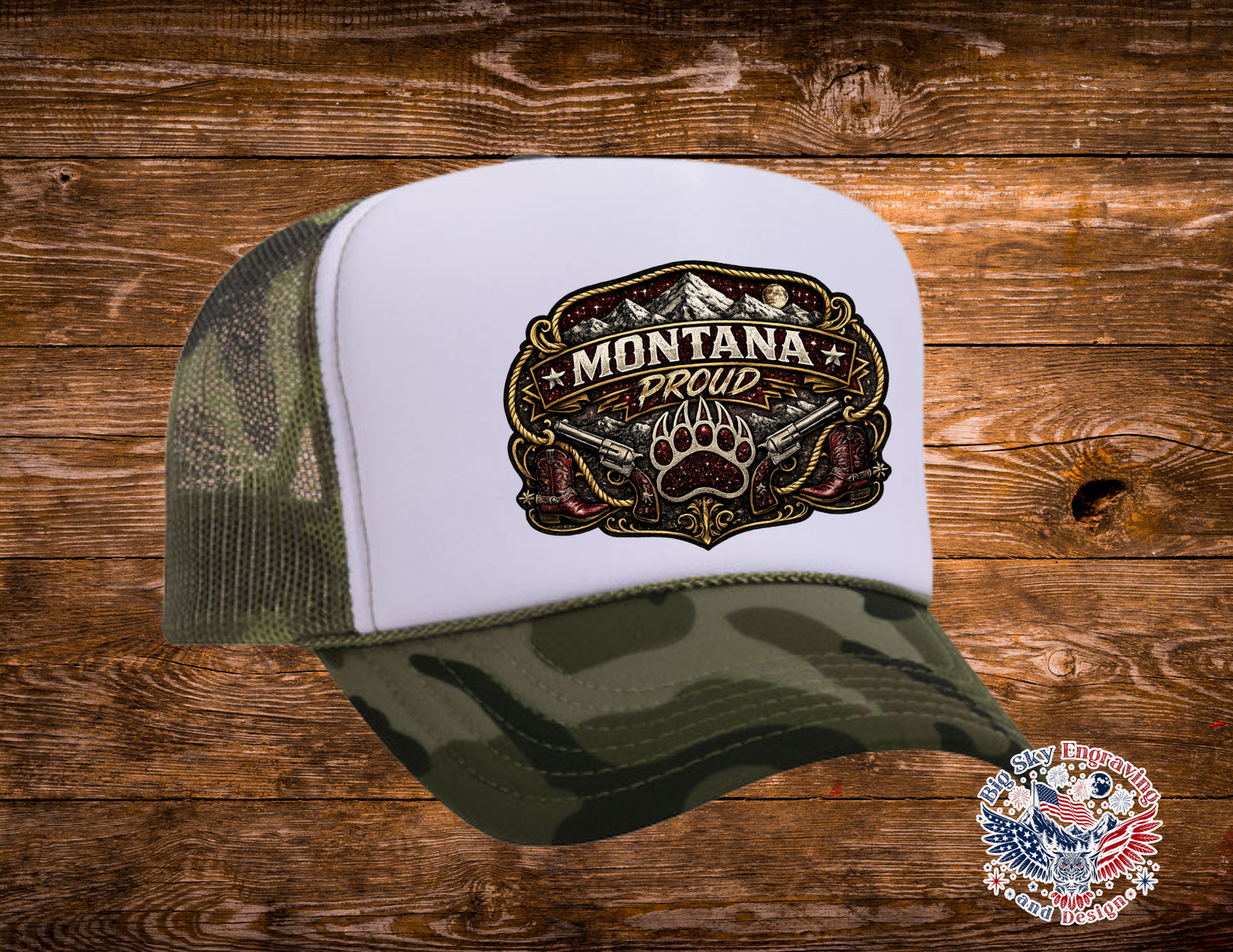 Montana Proud Maroon/Silver OTTO Foam Trucker Hat – Western Edition