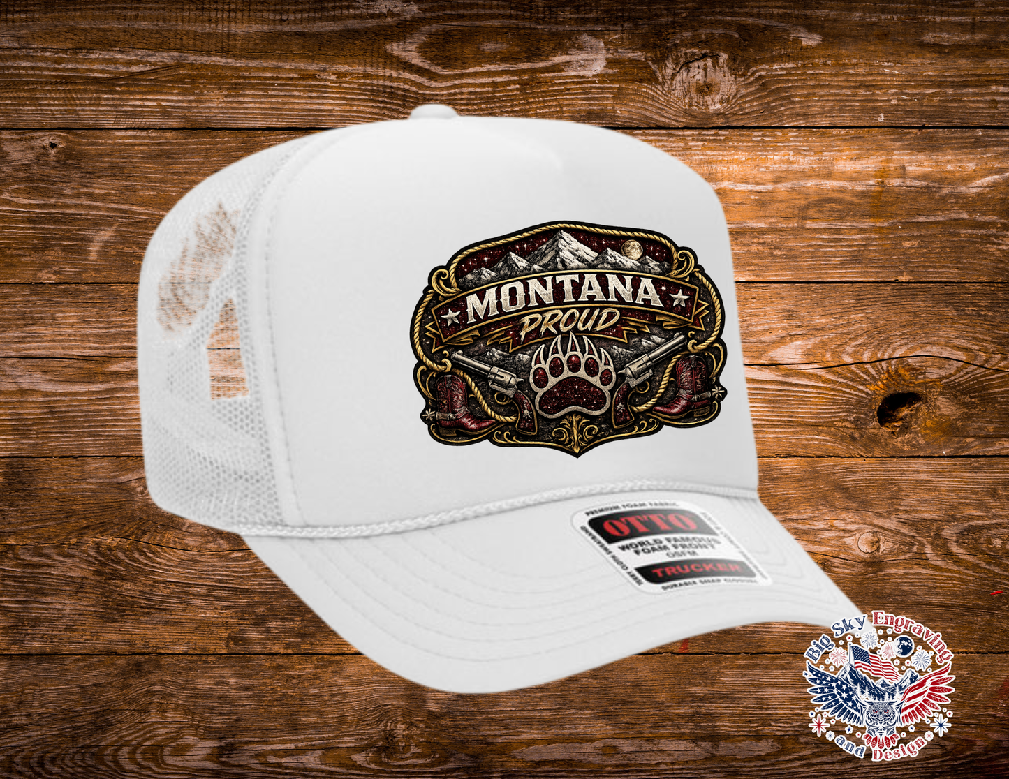 Montana Proud Maroon/Silver OTTO Foam Trucker Hat – Western Edition