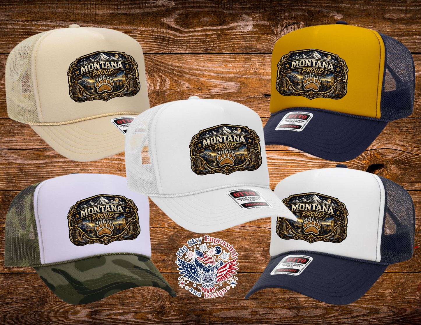 Montana Proud Blue/Gold OTTO Foam Trucker Hat