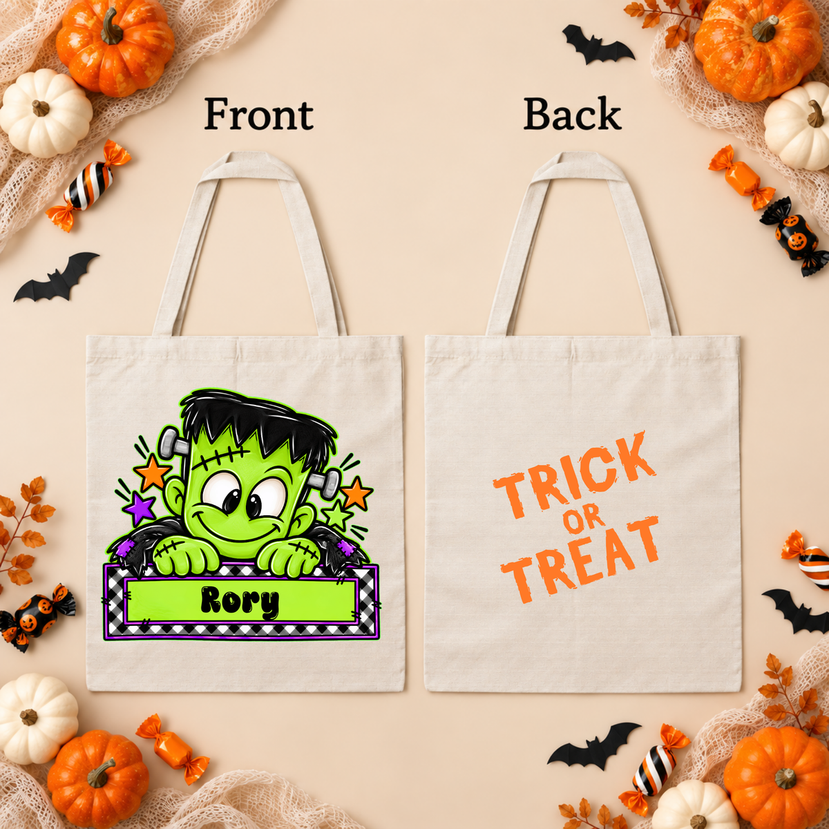 Personalized Trick-or-Treat Tote Bag