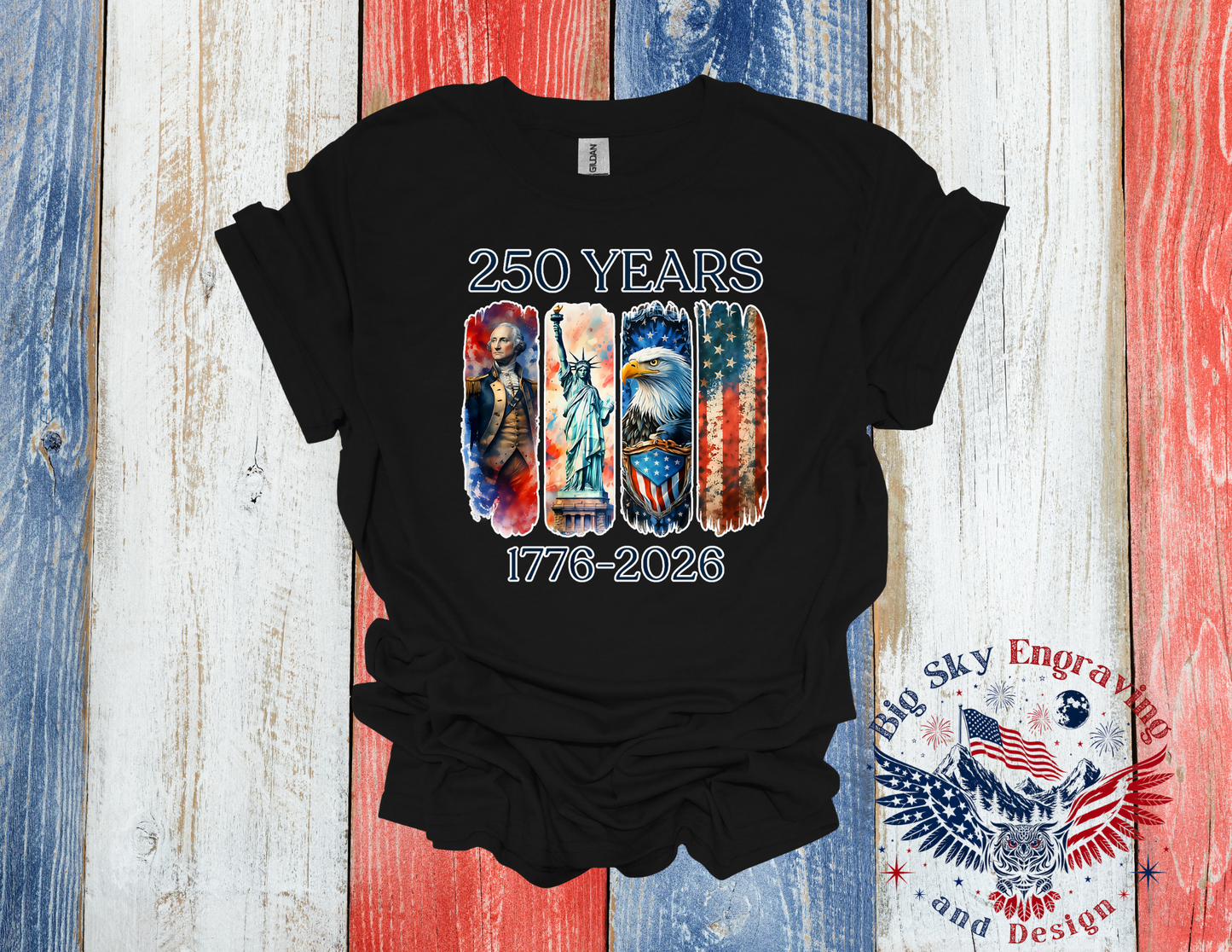 250 Years Anniversary Patriotic Brushstroke – Gildan Softstyle T-Shirt