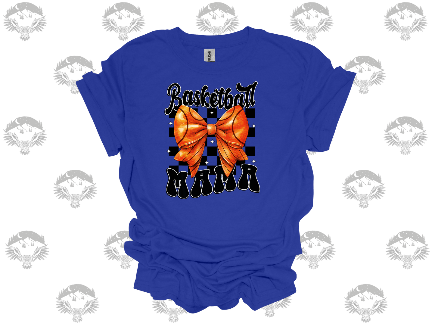 Basketball Mama Checkered Bow Tee