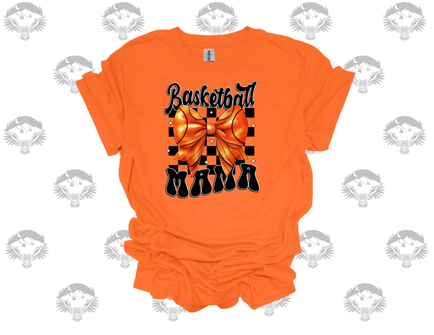 Basketball Mama Checkered Bow Tee