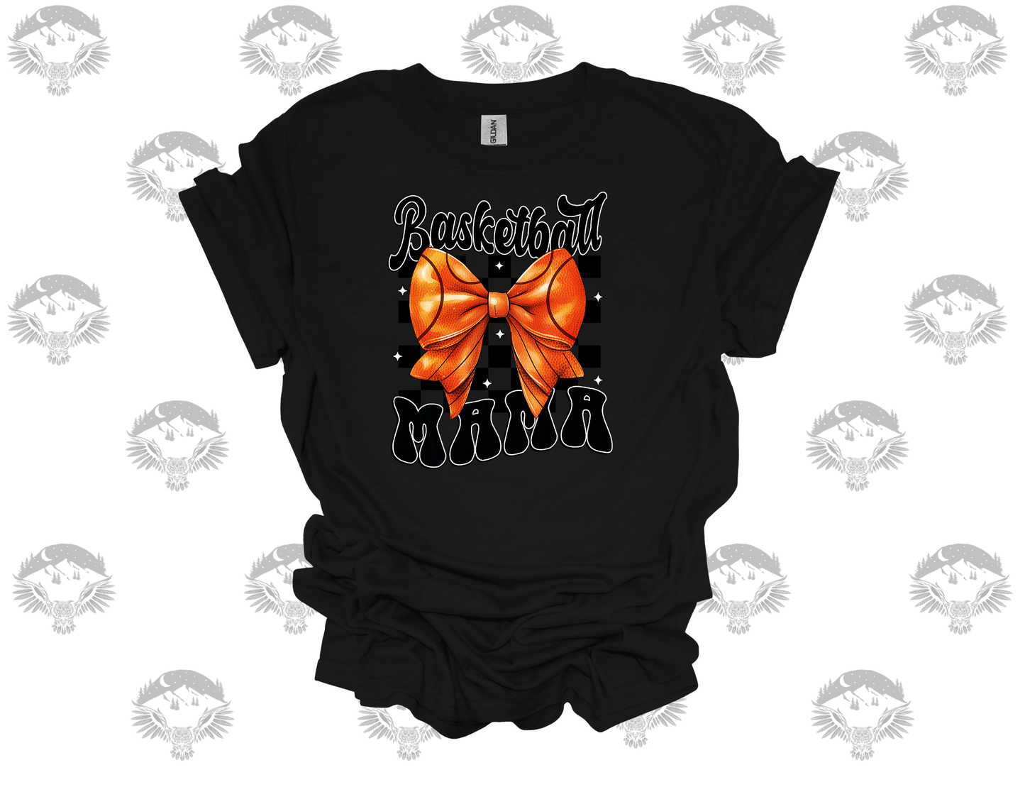Basketball Mama Checkered Bow Tee