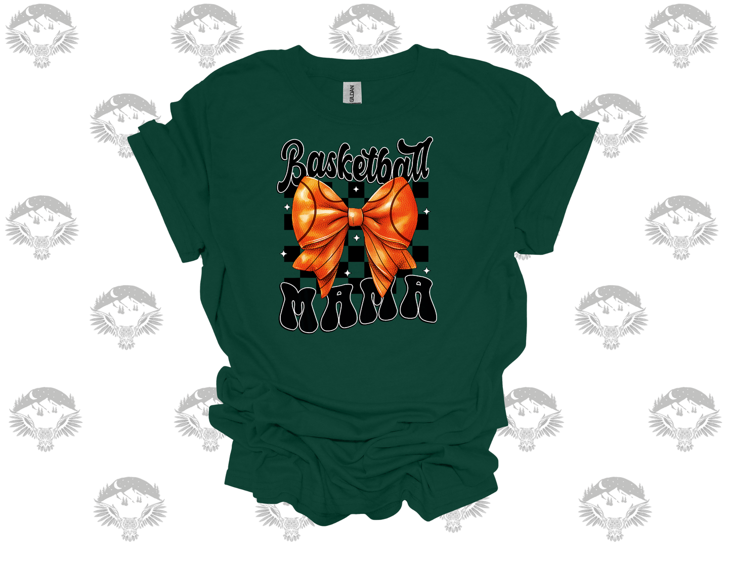 Basketball Mama Checkered Bow Tee