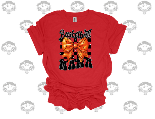 Basketball Mama Checkered Bow Tee