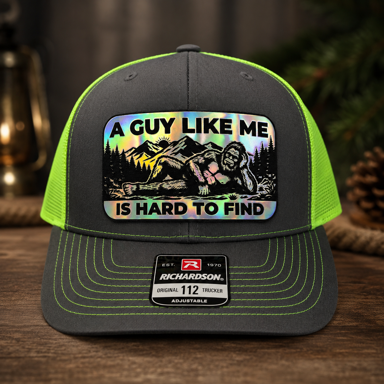 A Guy Like Me is Hard to Find, Richardson 112 Trucker Hat Neon Green