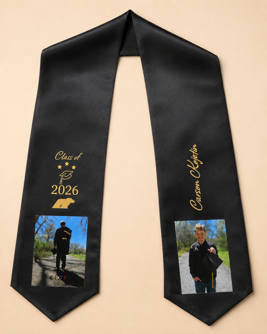 Custom Graduation Sash with Name, Photos & Class Year