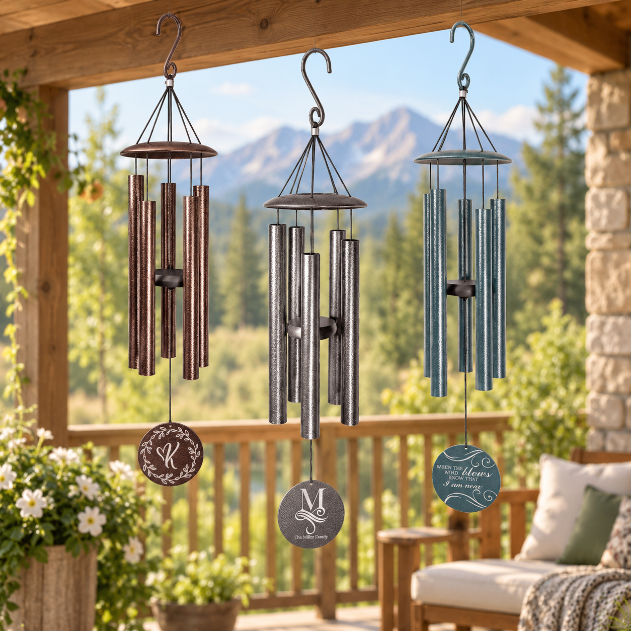 Personalized 30" Powder-Coated Aluminum Wind Chime