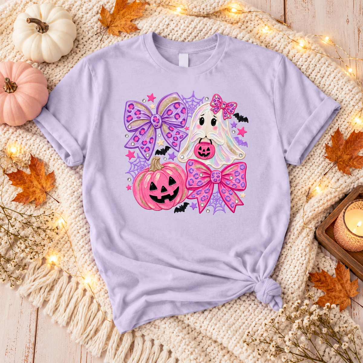 Pretty in Pink Spooky Halloween Tee