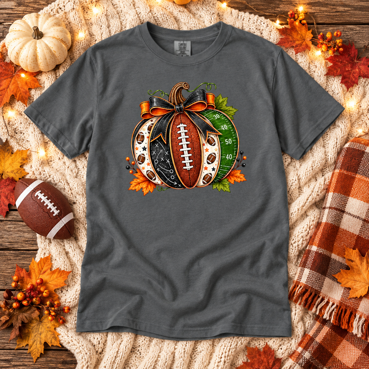 Fall Football Pumpkin Comfort Colors® Tee