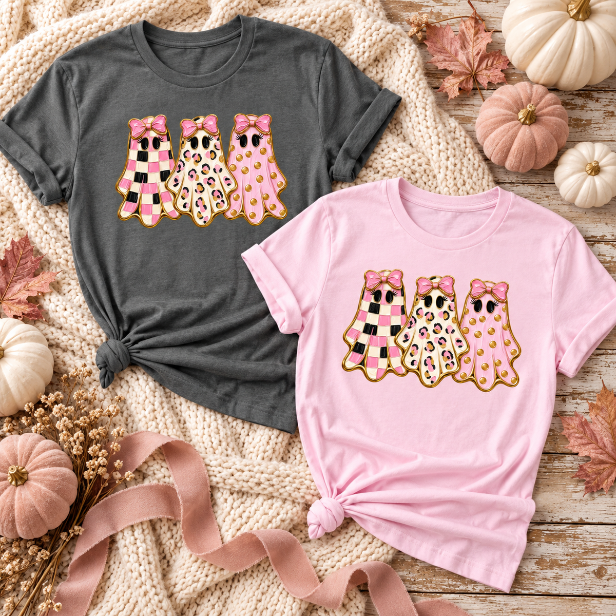 Girly Ghost Trio Halloween T-Shirt