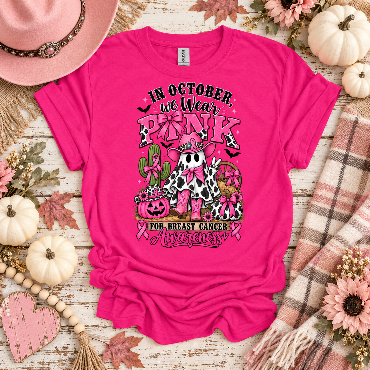 In October We Wear Pink Western Ghost T-Shirt